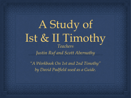 A Study of Ist & II Timothy