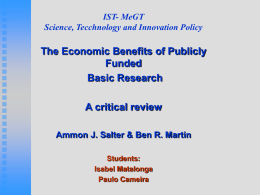 IST-MeGT Science, Tecchnology and Innovation Policy