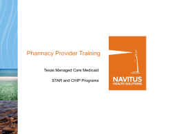 Pharmacy Provider Training - Community First Health Plans.