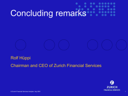 Concluding remarks - Zurich Insurance Group
