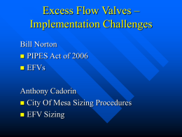Excess Flow Valves: EFV 101
