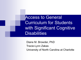 Access to General Curriculum for Students with Significant