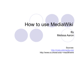 How to use MediaWiki
