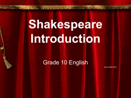 Shakespeare Introduction - Kingsley Area Schools K-4