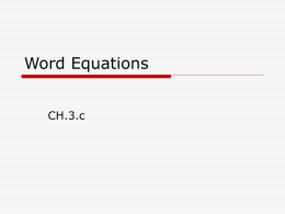 Word Equations