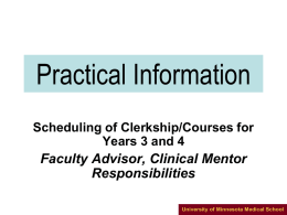 Clinical Program Advisor - University of Minnesota