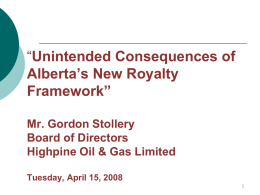 Unintended Consequences of Alberta’s New Royalty Framework