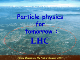 Particle physics tomorrow LHC