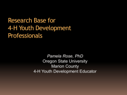 Positive Youth Development - Oregon 4-H