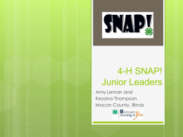 4-H SNAP! Junior Leaders