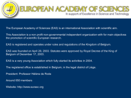 Diapositive 1 - European Academy of Sciences : News