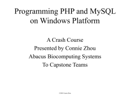 Programming PHP and MySQL on Windows Platform