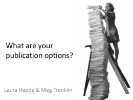 What are your publication options?