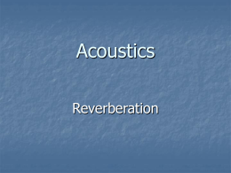 Acoustics - AIS :: Audio Post for Film and Video
