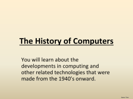 History of computers - Rob Kremer's Home Page