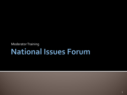 Public Issues Forum
