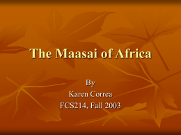 The Maasai of Africa - Indiana State University