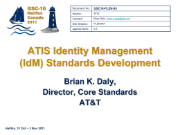 ATIS Identity Management Standards Development - GSC-16