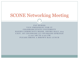 SCONE 719 Networking Meeting