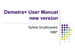 Final release Demetra+ User Manual