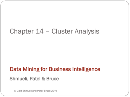 Chapter 12 – Cluster Analysis