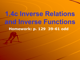 Inverse Relations and Inverse Functions