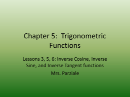 Chapter 5: Trigonometric Functions