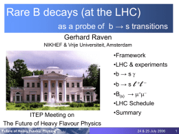 Rare B decays at the LHC