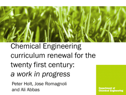 Chemical Engineering curriculum development for the twenty