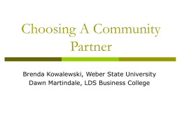 Choosing A Community Partner