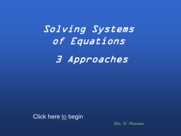 Solving Systems of Equations - Schenectady City School