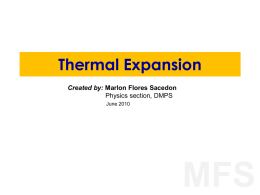 Thermal Expansion - MFSacedon's website