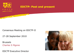 EDCTP Activities - Belgian Federal Science Policy Office