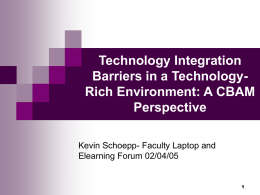 Technology Integration Barriers in a Technology