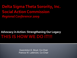 Delta Sigma Theta Sorority, Inc. Social Action Commission