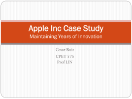 Apple Inc Case Study Maintaining Years of Innovation