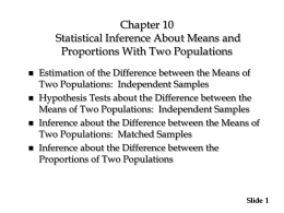 INFERENCE: TWO POPULATIONS