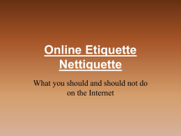 Online Etiquette Nettiquette