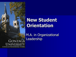 WebTop Orientation - Gonzaga University