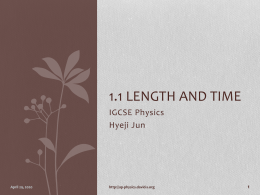 Length and Time