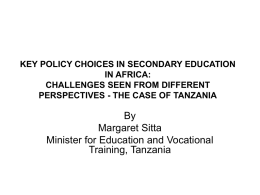 KEY POLICY CHOICES IN SECONDARY EDUCATION IN …