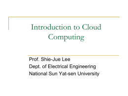 1. Virtualization Techniques for Cloud Computing 2. Web