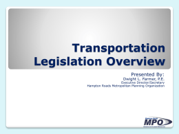 Transportation Legislation Overview