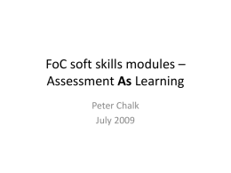 FoC soft skills modules – Assessment As Learning