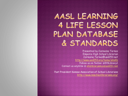 AASL Learning 4 Life Lesson Plan Database & Standards