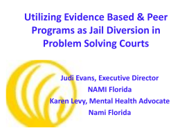 Utilizing Evidence Based & Peer Programs as Jail Diversion