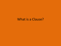 What is a Clause? - Lancaster High School