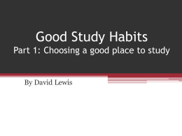 Good Study Habits