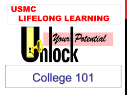 College 101 - Homepage of Marine Corps Community Services