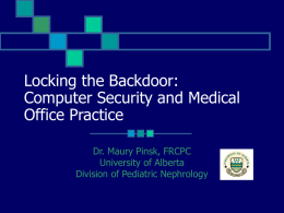 Computer Security in Medical Office Practice